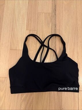 Pure Barre Lululemon energy bra with Pure Barre logo. Black, Size 6